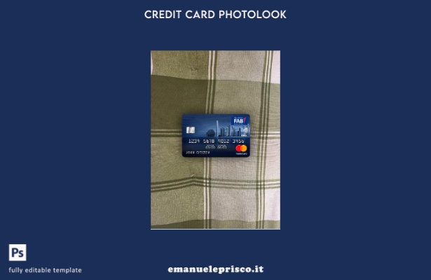 modello frontale photolook mastercard della banca degli Emirati Arabi Uniti in s